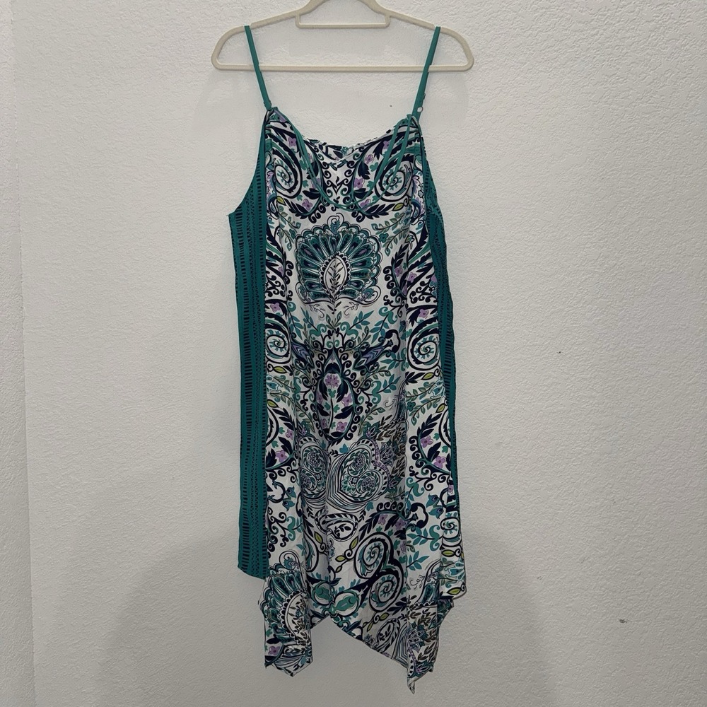Charming Charlie Satin Maxi Slip Dress Womens Sz XL Spaghetti Straps Boho Chic